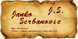 Janko Šerbanović vizit kartica